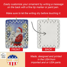 Load image into Gallery viewer, Maltese with Santa Claus Porcelain Ornament