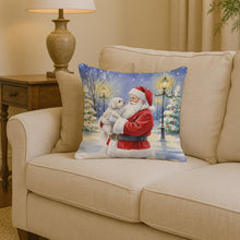 Load image into Gallery viewer, Maltese with Santa Claus Throw Pillow