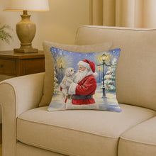 Load image into Gallery viewer, Maltese with Santa Claus Throw Pillow