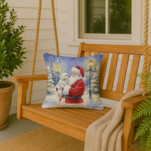 Load image into Gallery viewer, Maltese with Santa Claus Throw Pillow