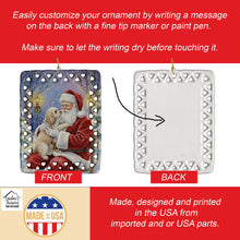 Load image into Gallery viewer, Maltipoo with Santa Claus Porcelain Ornament
