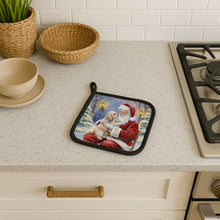 Load image into Gallery viewer, Maltipoo with Santa Claus Pair of Pot Holders