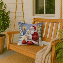 Load image into Gallery viewer, Maltipoo with Santa Claus Throw Pillow
