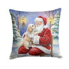 Load image into Gallery viewer, Maltipoo with Santa Claus Throw Pillow