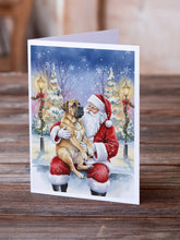 Load image into Gallery viewer, Mastiff with Santa Claus Greeting Cards Pack of 8
