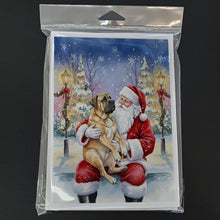 Load image into Gallery viewer, Mastiff with Santa Claus Greeting Cards Pack of 8