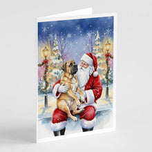 Load image into Gallery viewer, Mastiff with Santa Claus Greeting Cards Pack of 8