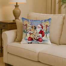 Load image into Gallery viewer, Mastiff with Santa Claus Throw Pillow