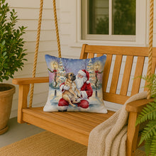 Load image into Gallery viewer, Mastiff with Santa Claus Throw Pillow