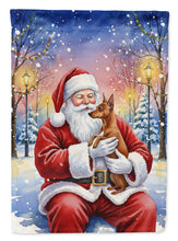 Load image into Gallery viewer, Red Miniature Pinscher with Santa Claus Garden Flag