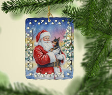 Load image into Gallery viewer, Miniature Pinscher with Santa Claus Porcelain Ornament