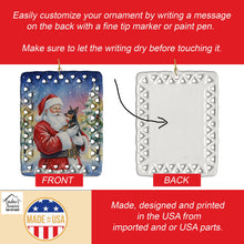 Load image into Gallery viewer, Miniature Pinscher with Santa Claus Porcelain Ornament