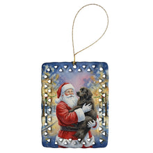 Load image into Gallery viewer, Newfoundland with Santa Claus Porcelain Ornament