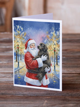 Load image into Gallery viewer, Newfoundland with Santa Claus Greeting Cards Pack of 8