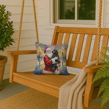 Load image into Gallery viewer, Newfoundland with Santa Claus Throw Pillow