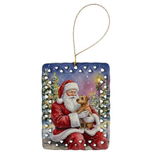 Load image into Gallery viewer, Norfolk Terrier with Santa Claus Porcelain Ornament