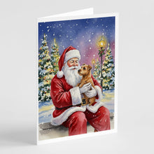 Load image into Gallery viewer, Norfolk Terrier with Santa Claus Greeting Cards Pack of 8