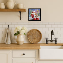 Load image into Gallery viewer, Norfolk Terrier with Santa Claus Framed Metal Print