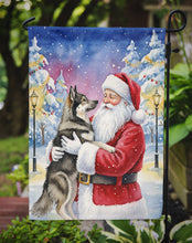 Load image into Gallery viewer, Norwegian Elkhound with Santa Claus Garden Flag