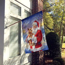 Load image into Gallery viewer, Norwich Terrier with Santa Claus House Flag