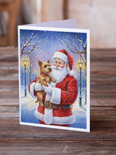 Load image into Gallery viewer, Norwich Terrier with Santa Claus Greeting Cards Pack of 8