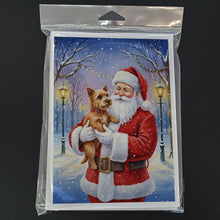 Load image into Gallery viewer, Norwich Terrier with Santa Claus Greeting Cards Pack of 8