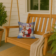 Load image into Gallery viewer, Norwich Terrier with Santa Claus Throw Pillow