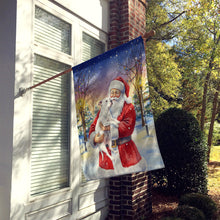 Load image into Gallery viewer, White Pit Bull Terrier with Santa Claus House Flag