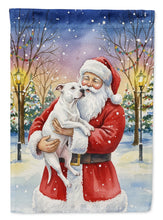 Load image into Gallery viewer, White Pit Bull Terrier with Santa Claus House Flag