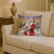 Load image into Gallery viewer, White Pit Bull Terrier with Santa Claus Throw Pillow