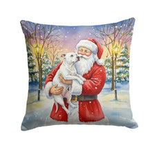Load image into Gallery viewer, White Pit Bull Terrier with Santa Claus Throw Pillow