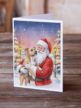 Load image into Gallery viewer, Pit Bull Terrier with Santa Claus Greeting Cards Pack of 8