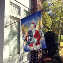 Load image into Gallery viewer, Black Pomeranian with Santa Claus House Flag