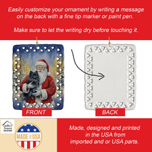 Load image into Gallery viewer, Black Pomeranian with Santa Claus Porcelain Ornament