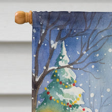 Load image into Gallery viewer, Pomeranian with Santa Claus House Flag