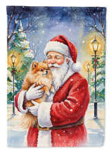 Load image into Gallery viewer, Pomeranian with Santa Claus House Flag