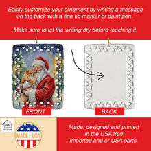 Load image into Gallery viewer, Pomeranian with Santa Claus Porcelain Ornament