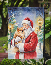 Load image into Gallery viewer, Pomeranian with Santa Claus Garden Flag