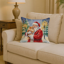 Load image into Gallery viewer, Pomeranian with Santa Claus Throw Pillow