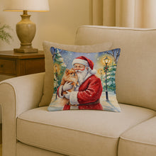Load image into Gallery viewer, Pomeranian with Santa Claus Throw Pillow
