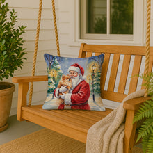 Load image into Gallery viewer, Pomeranian with Santa Claus Throw Pillow