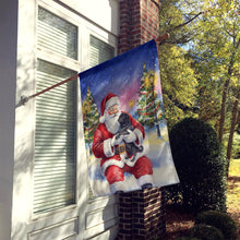 Load image into Gallery viewer, Black Pug with Santa Claus House Flag