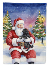 Load image into Gallery viewer, Black Pug with Santa Claus House Flag