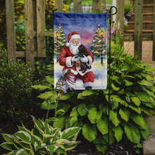 Load image into Gallery viewer, Black Pug with Santa Claus Garden Flag