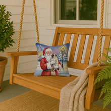 Load image into Gallery viewer, Pug with Santa Claus Throw Pillow