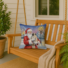 Load image into Gallery viewer, Pug with Santa Claus Throw Pillow