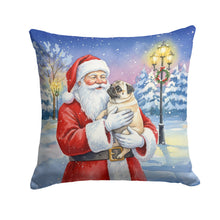 Load image into Gallery viewer, Pug with Santa Claus Throw Pillow