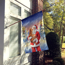 Load image into Gallery viewer, Redbone Coonhound with Santa Claus House Flag