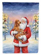 Load image into Gallery viewer, Redbone Coonhound with Santa Claus House Flag