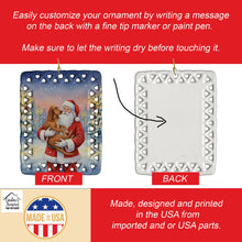 Load image into Gallery viewer, Redbone Coonhound with Santa Claus Porcelain Ornament